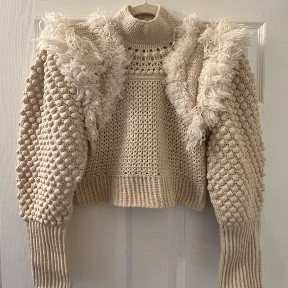 Sea NY Women’s Darcy Sweater, cream color, sample size S/4
